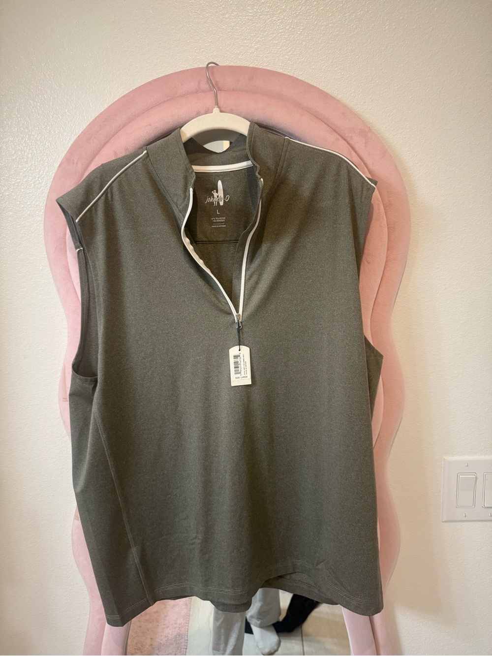 Men's Sleeveless Quarter-Zip Performance Sweater Vest - grey